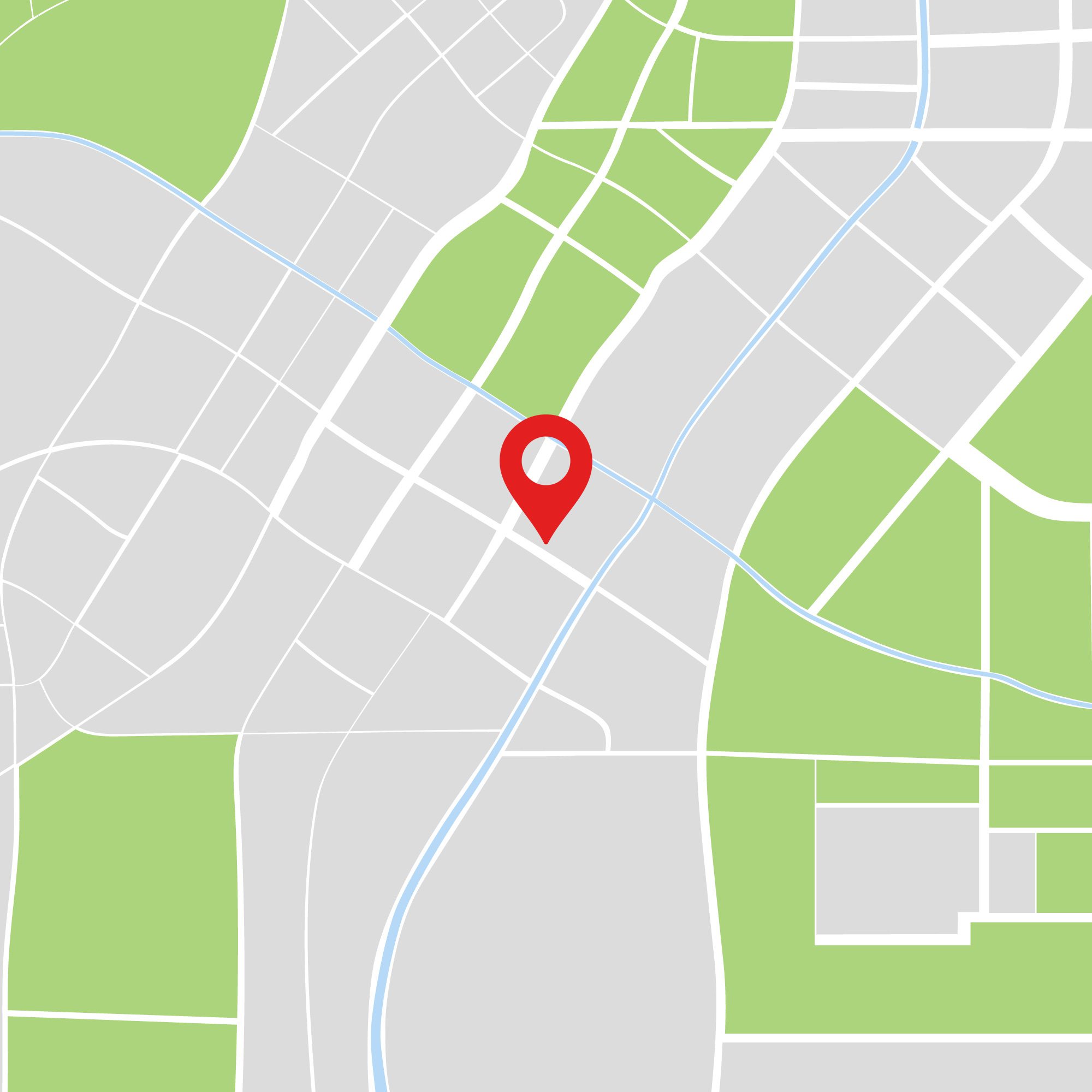 company map - location A map graphic with a red pin