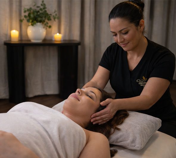 Parental-treatment A woman receiving a massage by a therapist